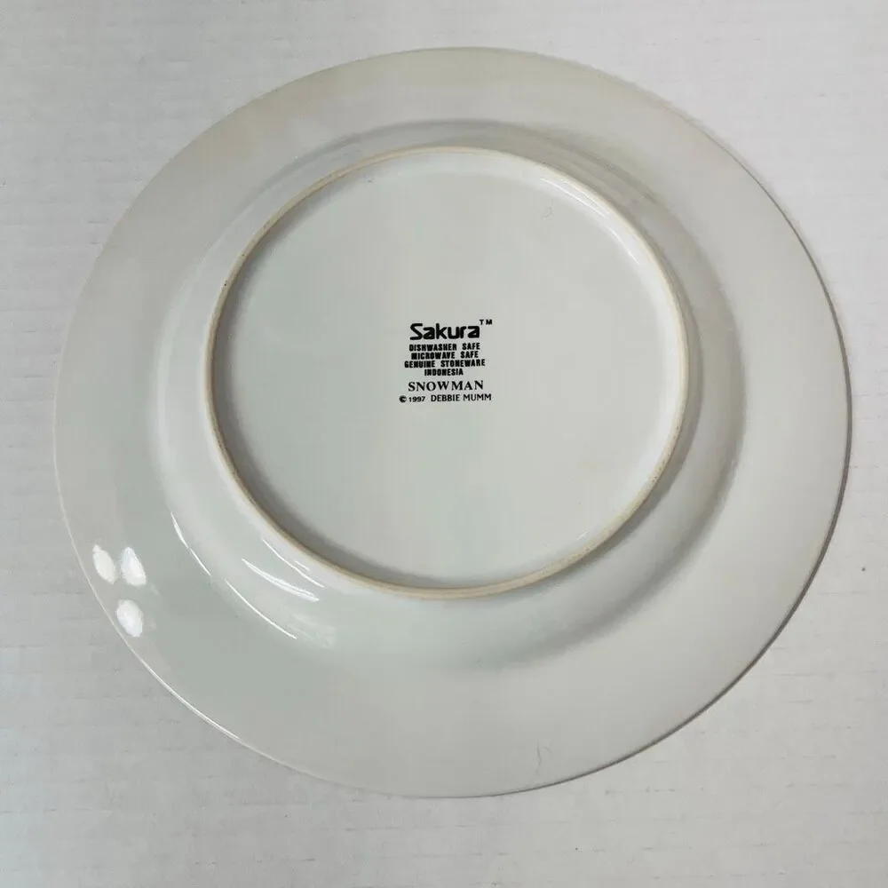 Debbie Mumm Snowman Salad Plate By Sakura   8 1/4 “